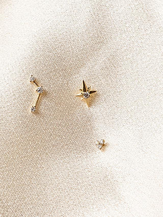 Edge of Ember 14ct Gold Diamond Constellation Stud Earrings