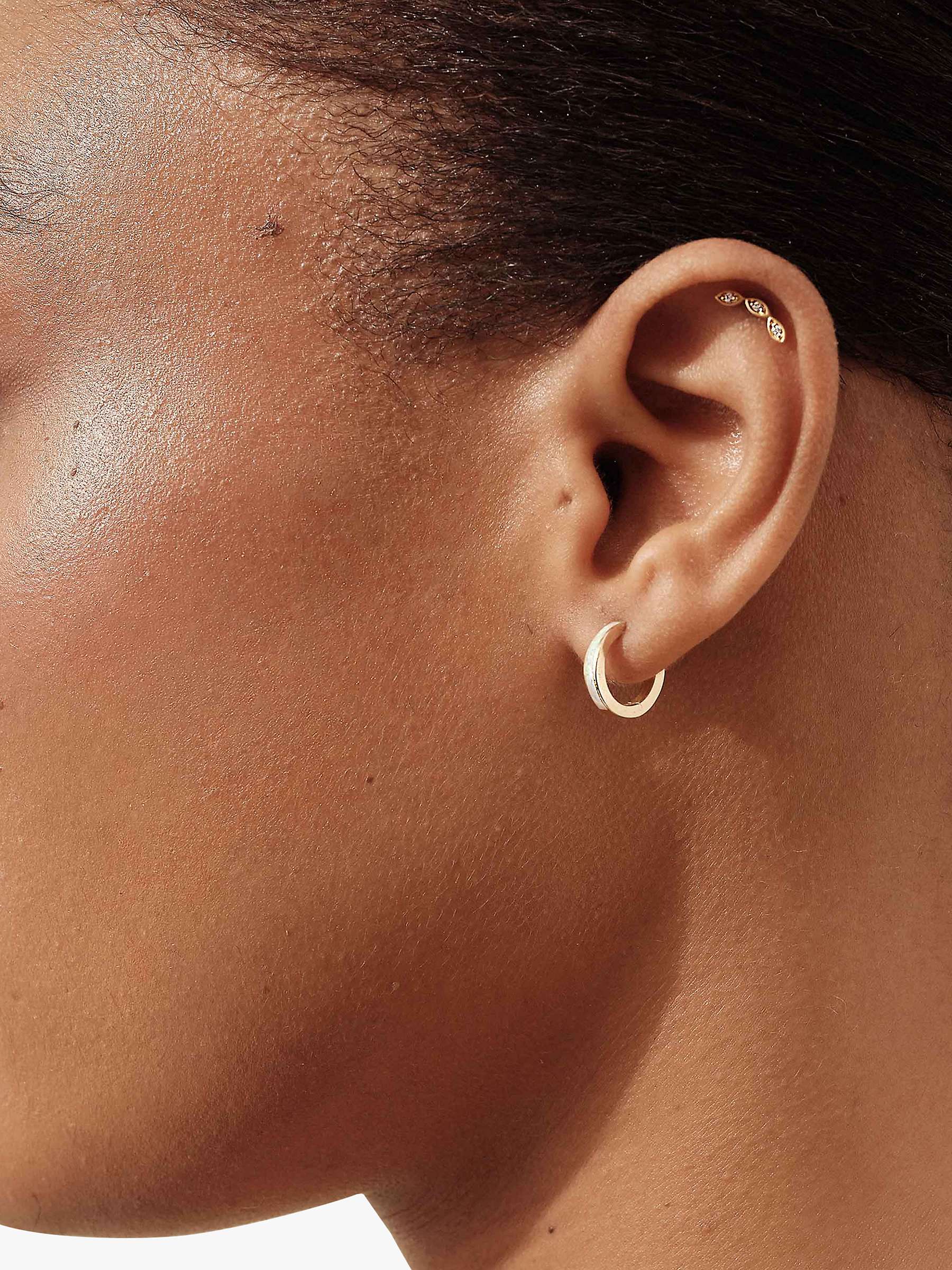 Buy Edge of Ember 14ct Gold Opal Huggie Hoop Earrings Online at johnlewis.com