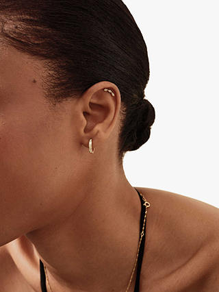Edge of Ember 14ct Gold Opal Huggie Hoop Earrings