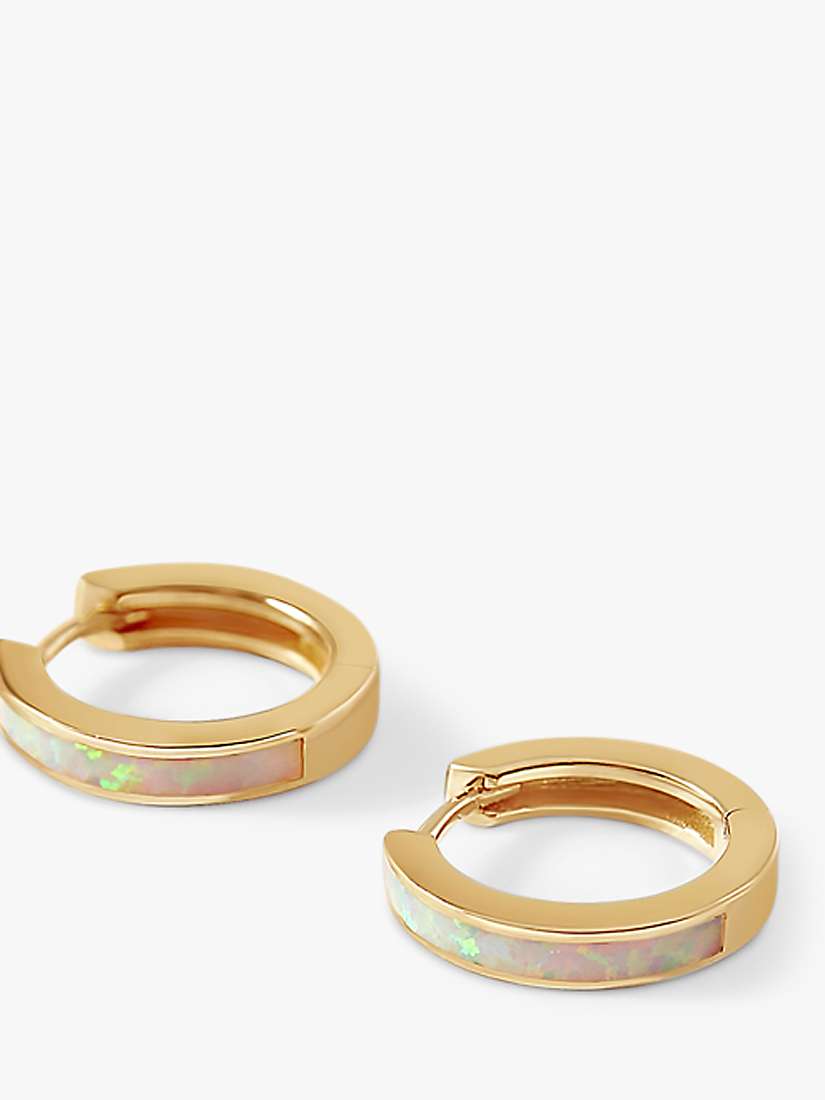 Buy Edge of Ember 14ct Gold Opal Huggie Hoop Earrings Online at johnlewis.com