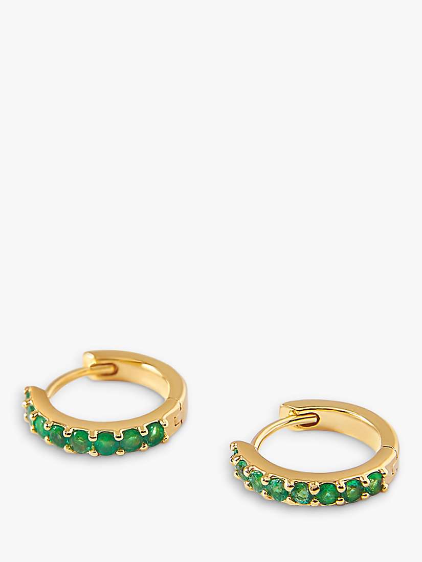 Buy Edge of Ember 14ct Gold Emerald Mini Hoop Earrings Online at johnlewis.com