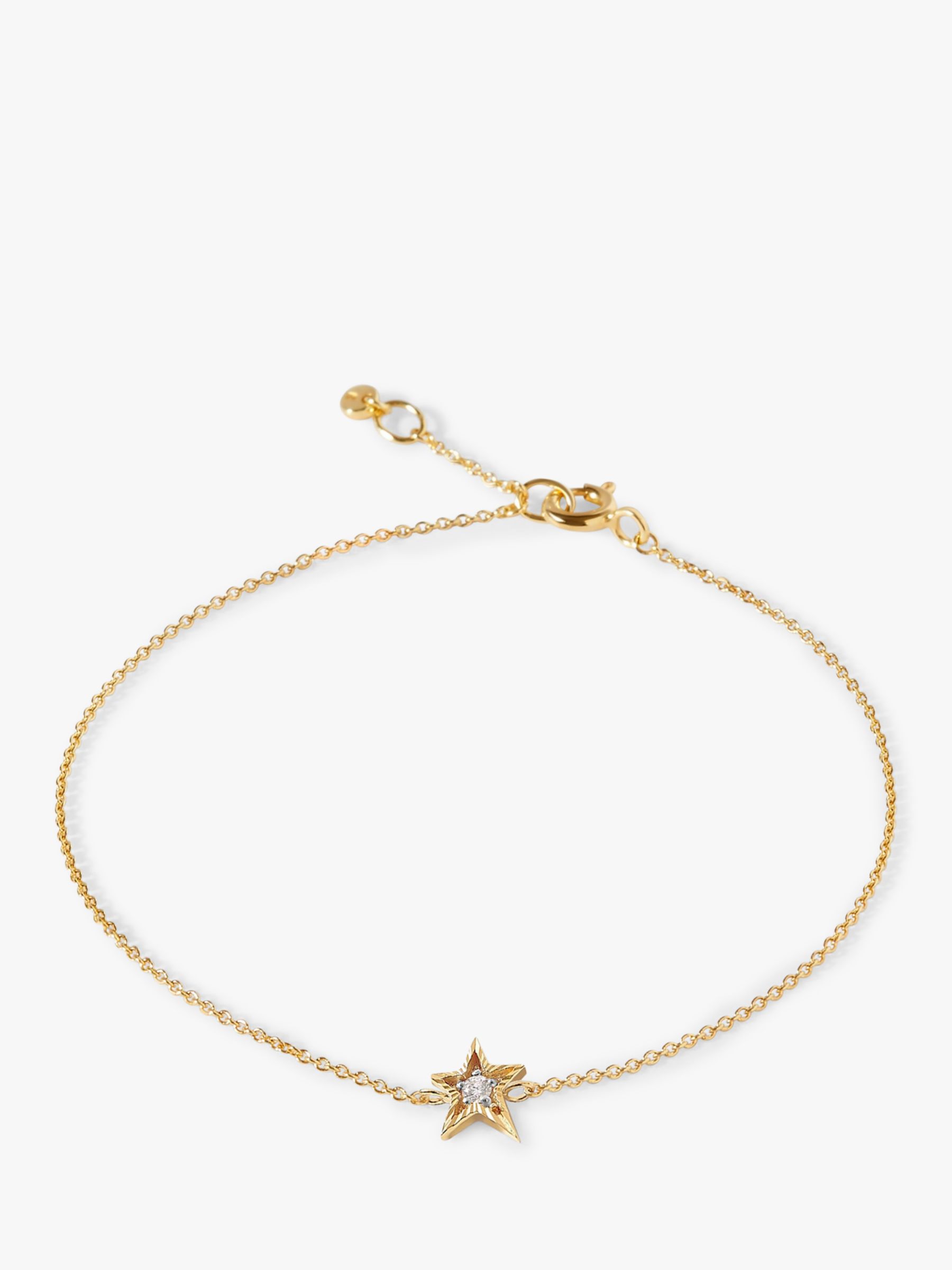 Edge of Ember 14ct Gold Diamond Star Bracelet, Yellow Gold