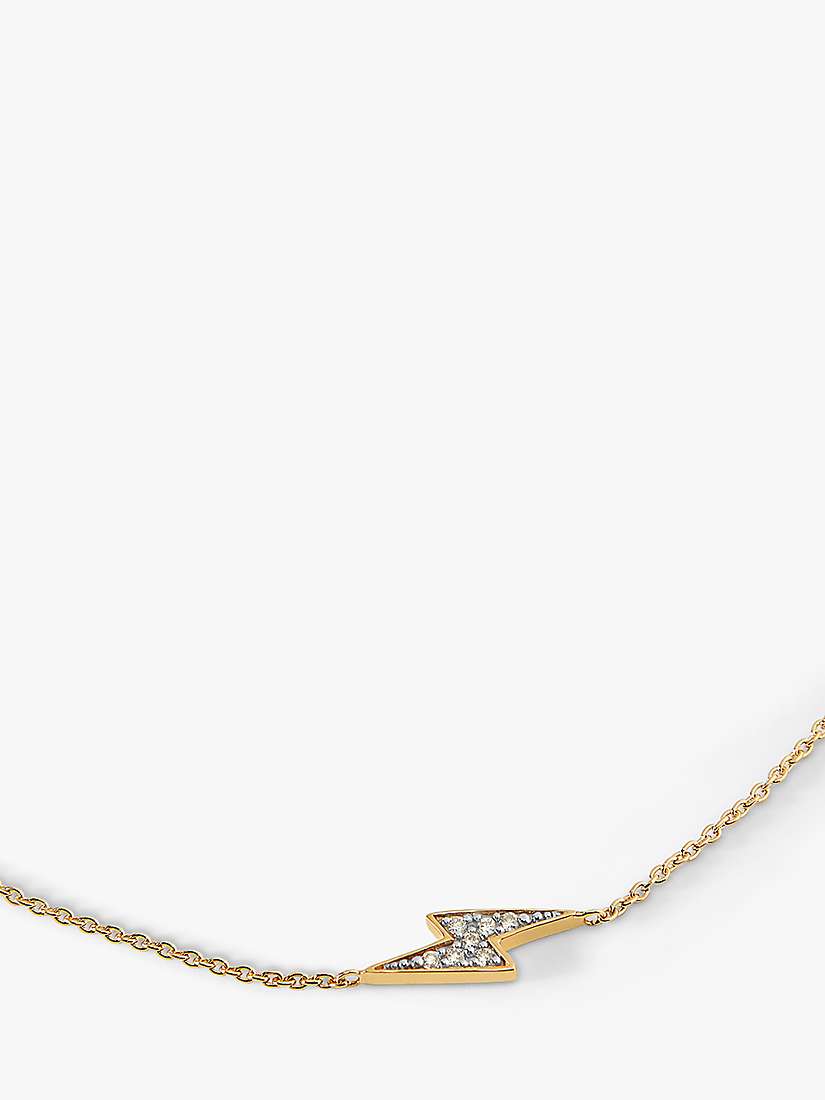 Buy Edge of Ember 14ct Gold Diamond Lightning Bolt Chain Bracelet Online at johnlewis.com