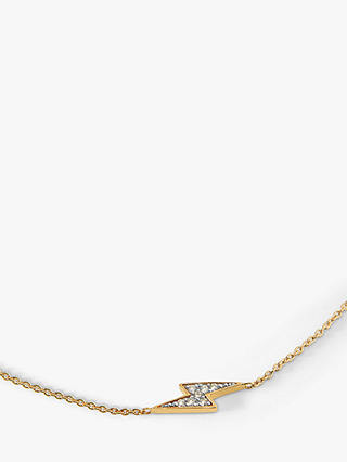 Edge of Ember 14ct Gold Diamond Lightning Bolt Chain Bracelet