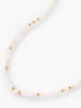 Edge of Ember Summer Freshwater Pearl Beaded Necklace, Gold/Cream