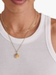 Edge of Ember Freshwater Pearl Round Locket Necklace, Yellow Gold