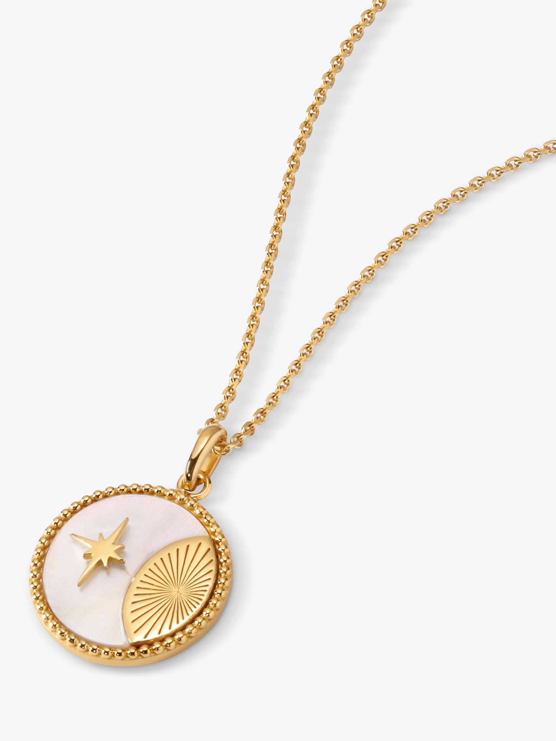 Buy Edge of Ember Solar Mother of Pearl Coin Pendant Necklace Online at johnlewis.com