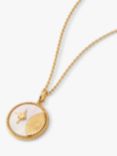Edge of Ember Solar Mother of Pearl Coin Pendant Necklace