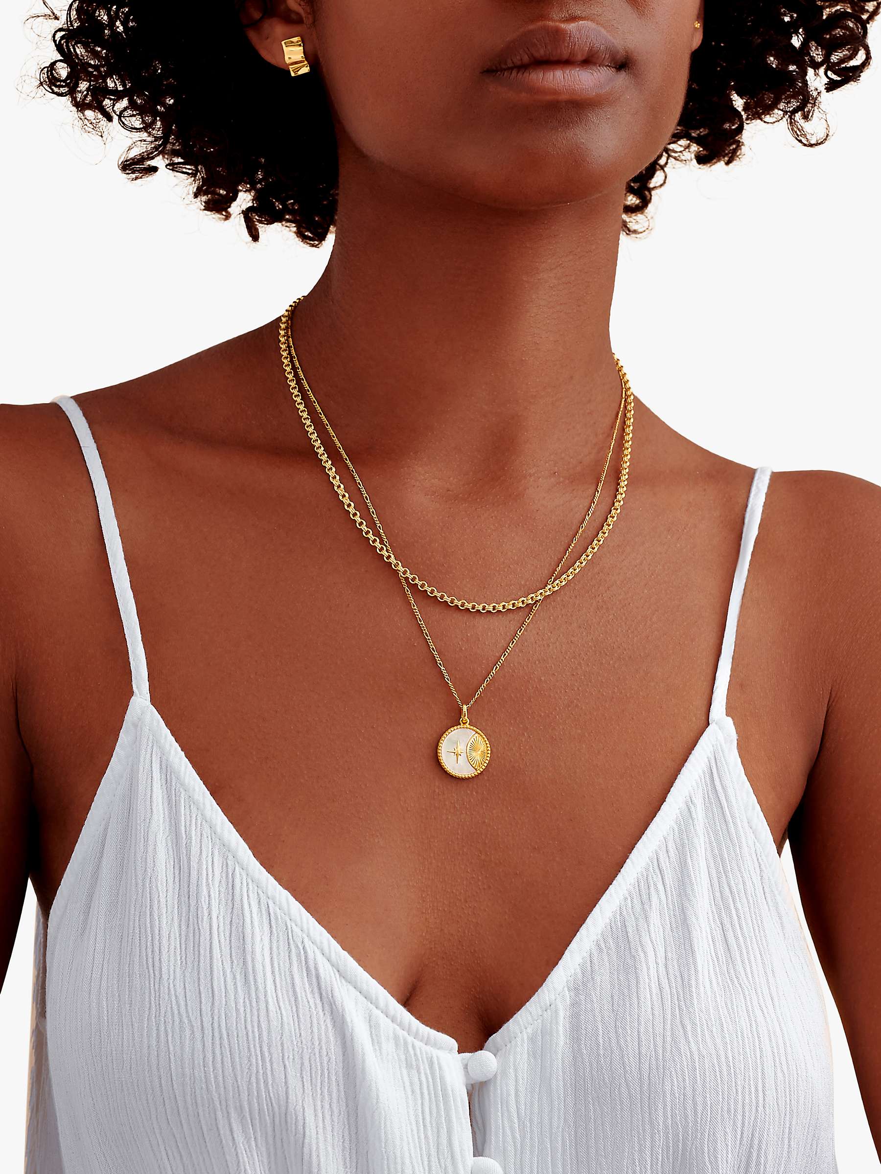 Buy Edge of Ember Solar Mother of Pearl Coin Pendant Necklace Online at johnlewis.com