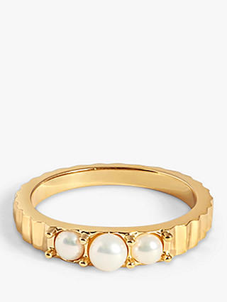 Edge of Ember Mirage Freshwater Pearl Ring, Yellow Gold