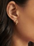 Edge of Ember Summer Gemstone Hoop Earrings, Topaz/Gold