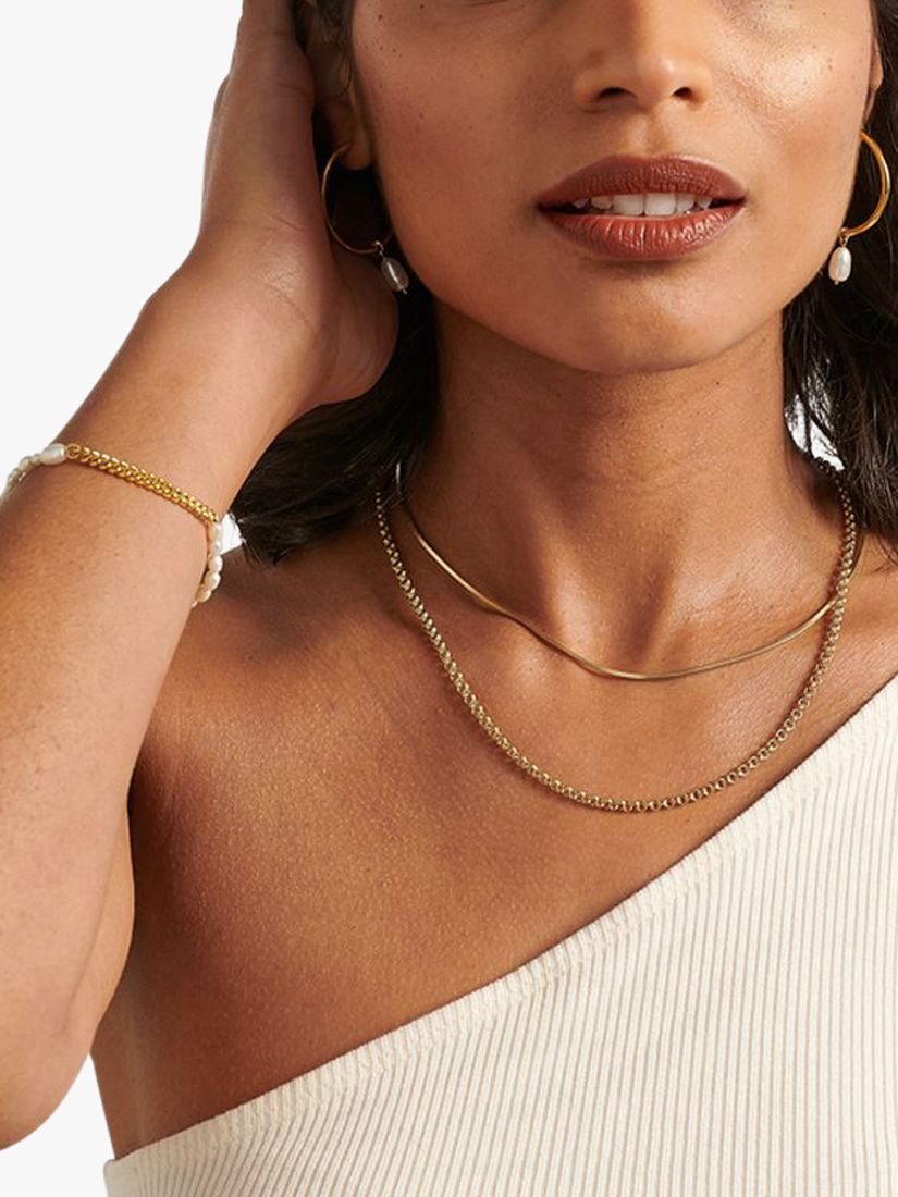 Buy Edge of Ember Rolo Chain Necklace, Yellow Gold Online at johnlewis.com