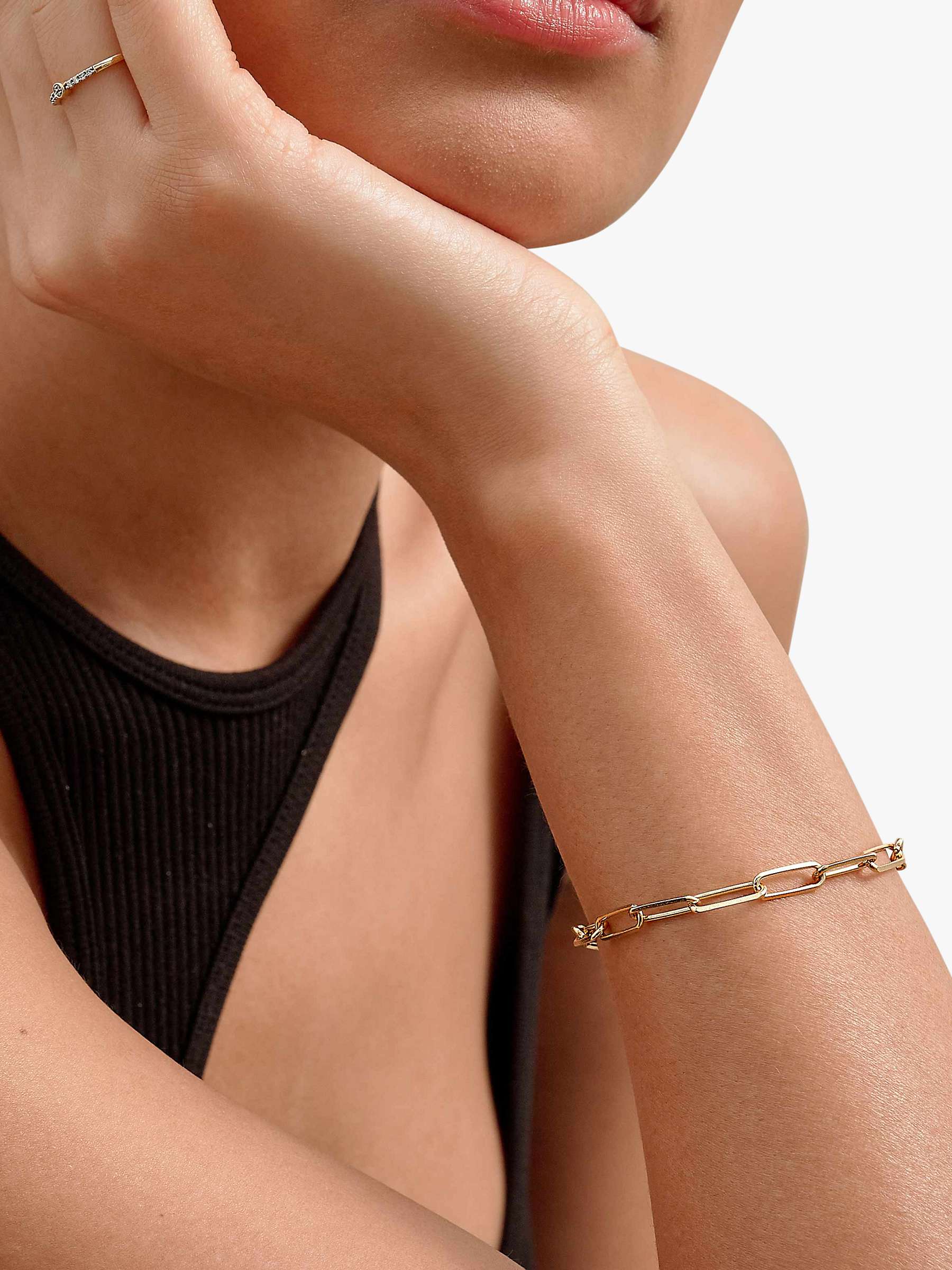 Buy Edge of Ember Chunky Paperclip Chain Bracelet, Yellow Gold Online at johnlewis.com