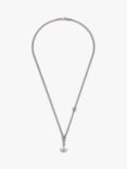 BARTLETT LONDON Men's Anchor Pendant Necklace, Silver