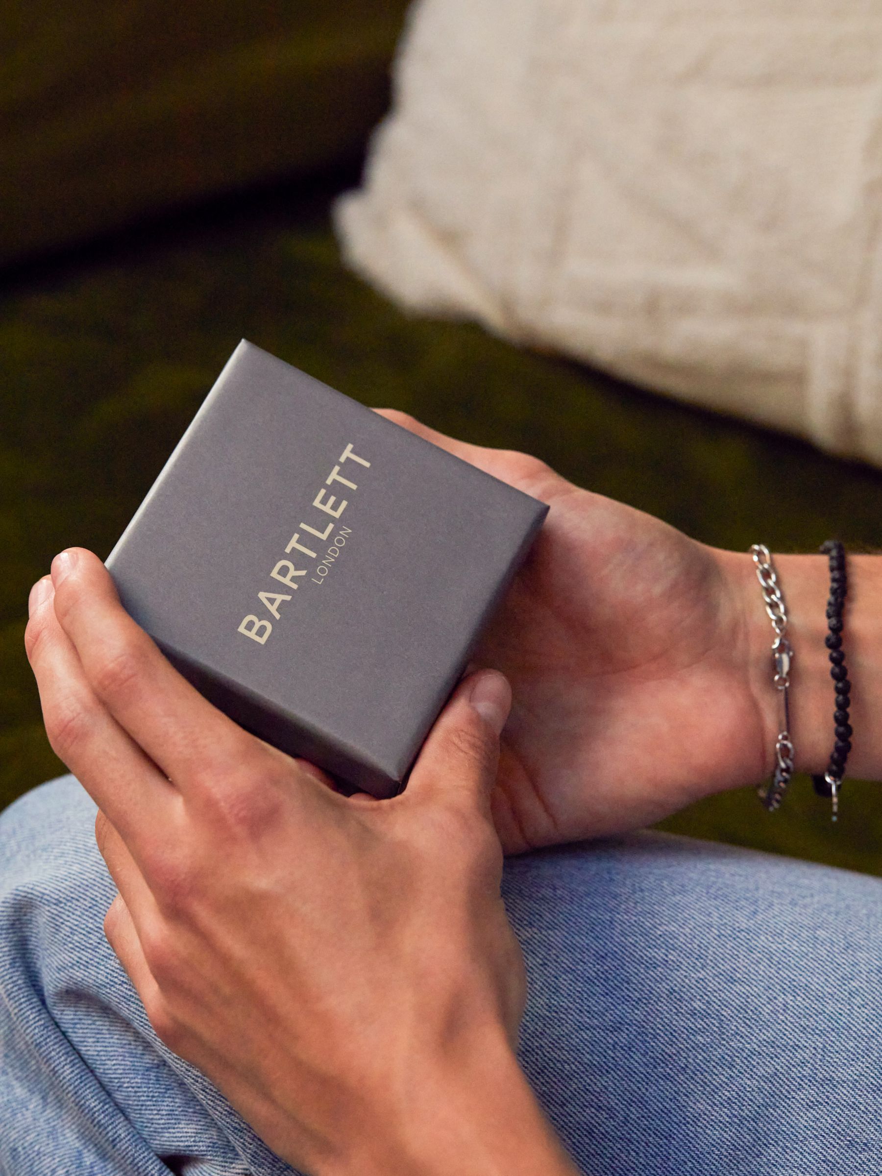 Buy BARTLETT LONDON Men's Woven Leather Double Wrap Bracelet Online at johnlewis.com
