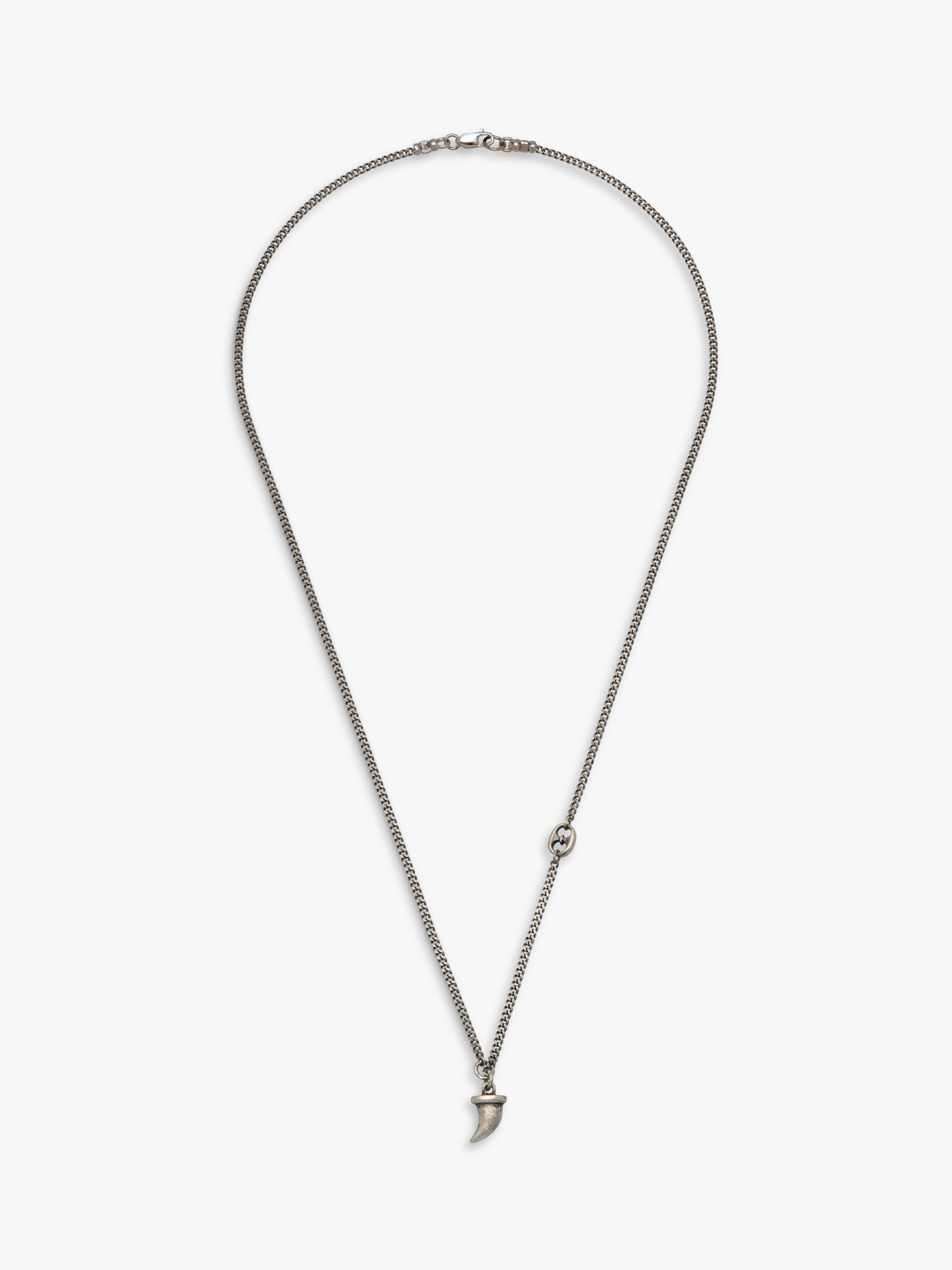 BARTLETT LONDON Men's Tooth Pendant Necklace, Silver at John Lewis ...