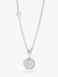 BARTLETT LONDON Men's Six Pence Coin Pendant Necklace, Silver