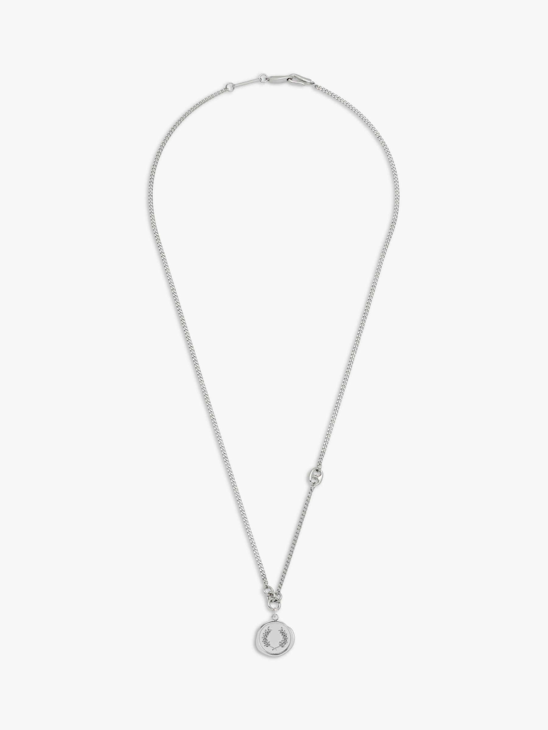 BARTLETT LONDON Men's Wax Seal Pendant Necklace, Silver at John Lewis ...