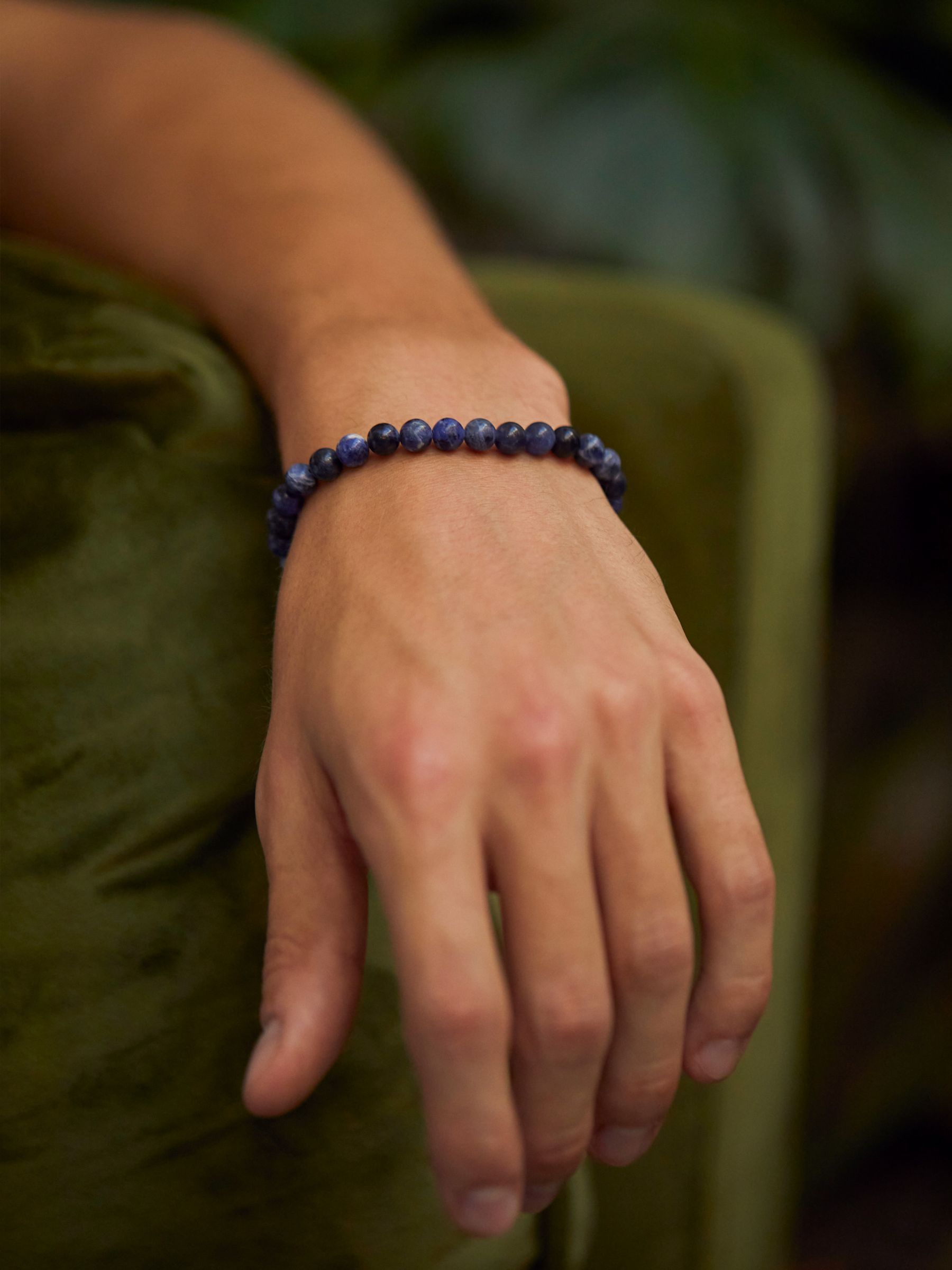 Buy BARTLETT LONDON Men's Lapis Lazuli Beaded Bracelet, Blue Online at johnlewis.com