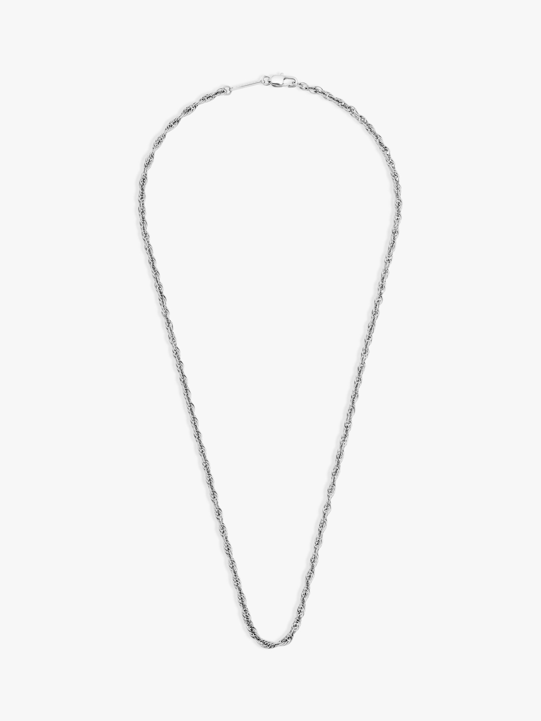 BARTLETT LONDON Men's Rope Chain Necklace, Silver