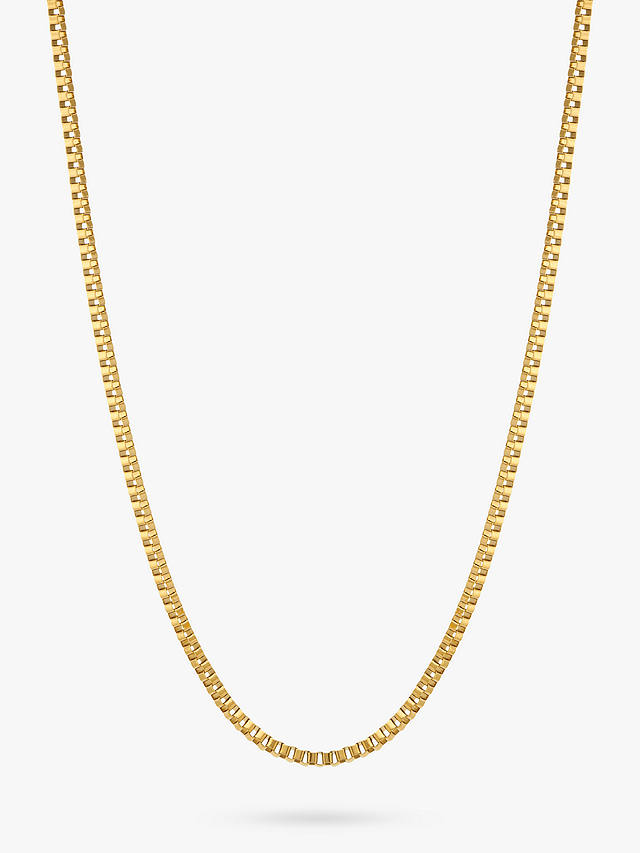 BARTLETT LONDON Men's Box Chain Necklace, Gold