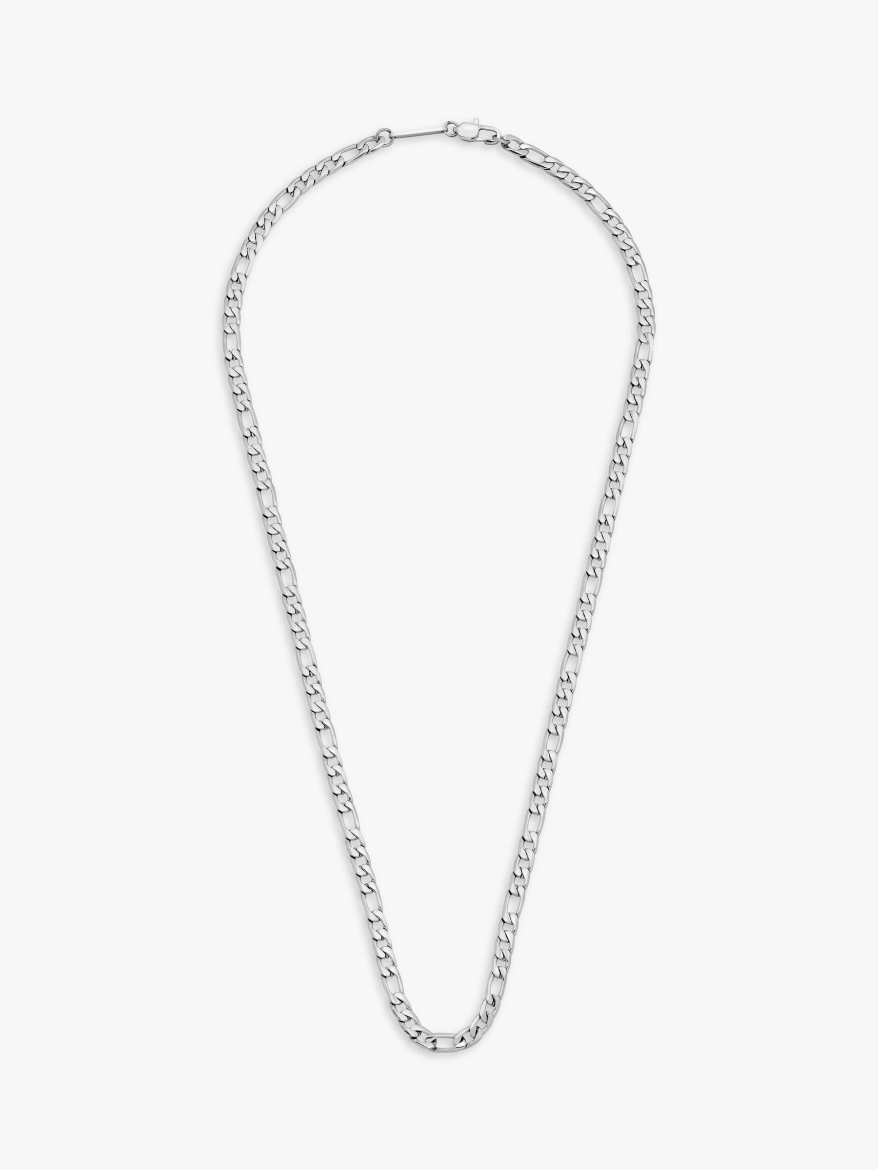 BARTLETT LONDON Men's Figaro Chain Necklace, Silver
