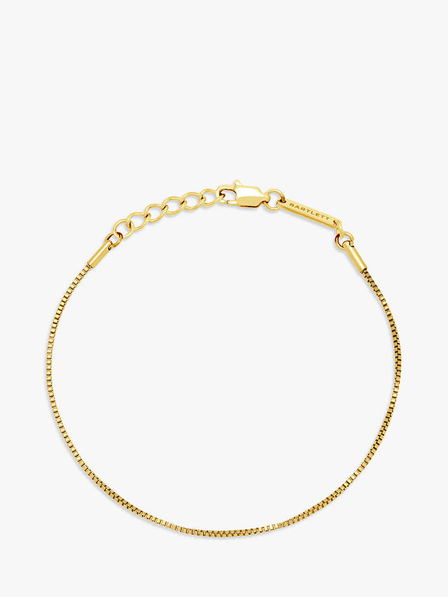 BARTLETT LONDON Men's Thin Box Chain Bracelet, Gold