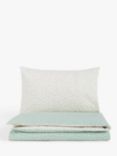John Lewis ANYDAY Spots Reversible Toddler Pure Cotton Duvet Cover and Pillowcase Set, Mist