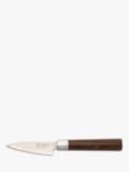 Katana Saya Flame Rainbow Damascus Steel & Rosewood Handle Paring Knife, 9cm