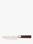 Katana Saya Flame Rainbow Damascus Steel & Rosewood Handle Cook's Knife, 15cm