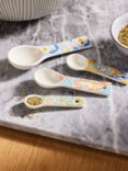 John Lewis Spring Baking Floral Nesting Fine China Measuring Spoons, Set of 4, Multi