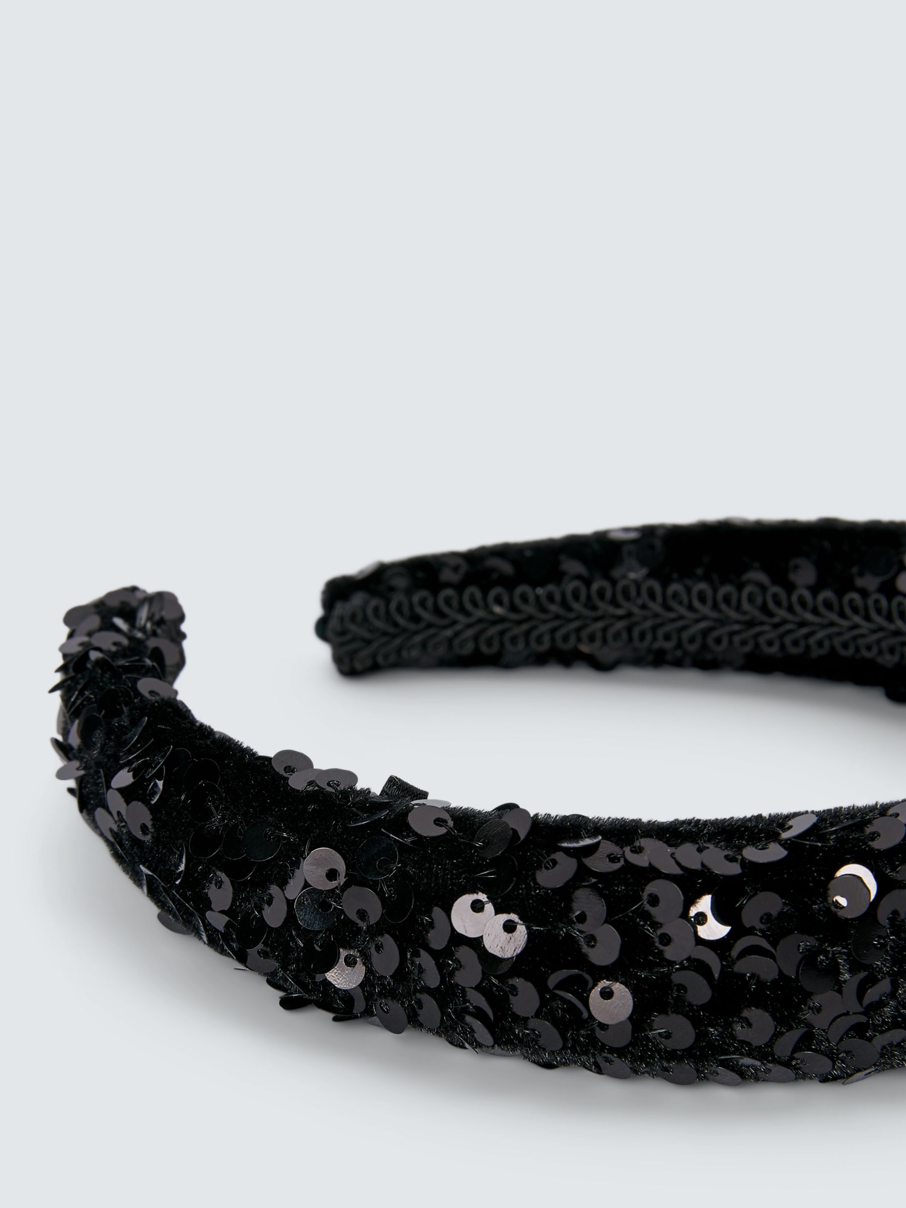 John Lewis Sequin Headband, Black
