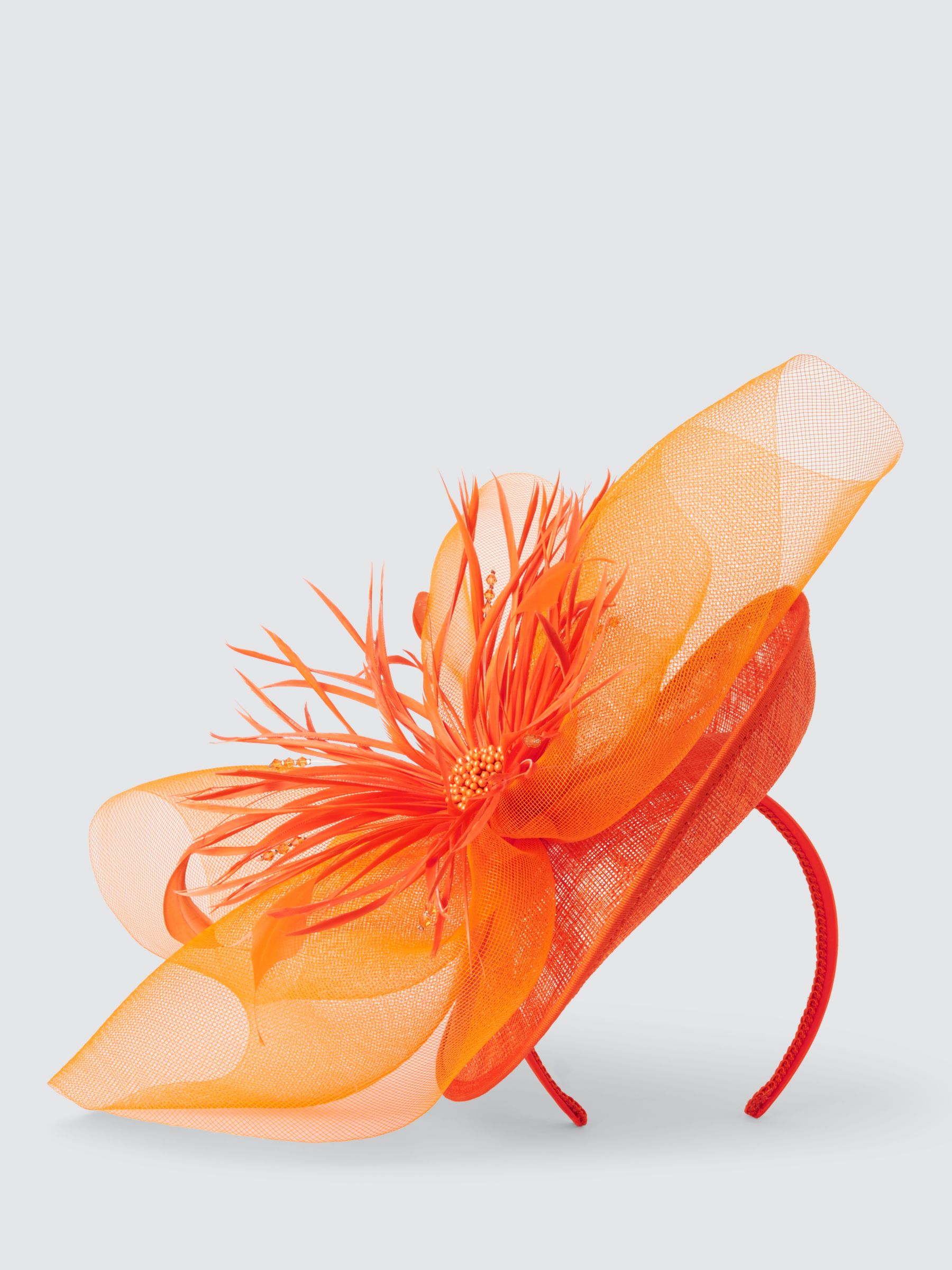 John Lewis Hannah Flower Fascinator, Orange