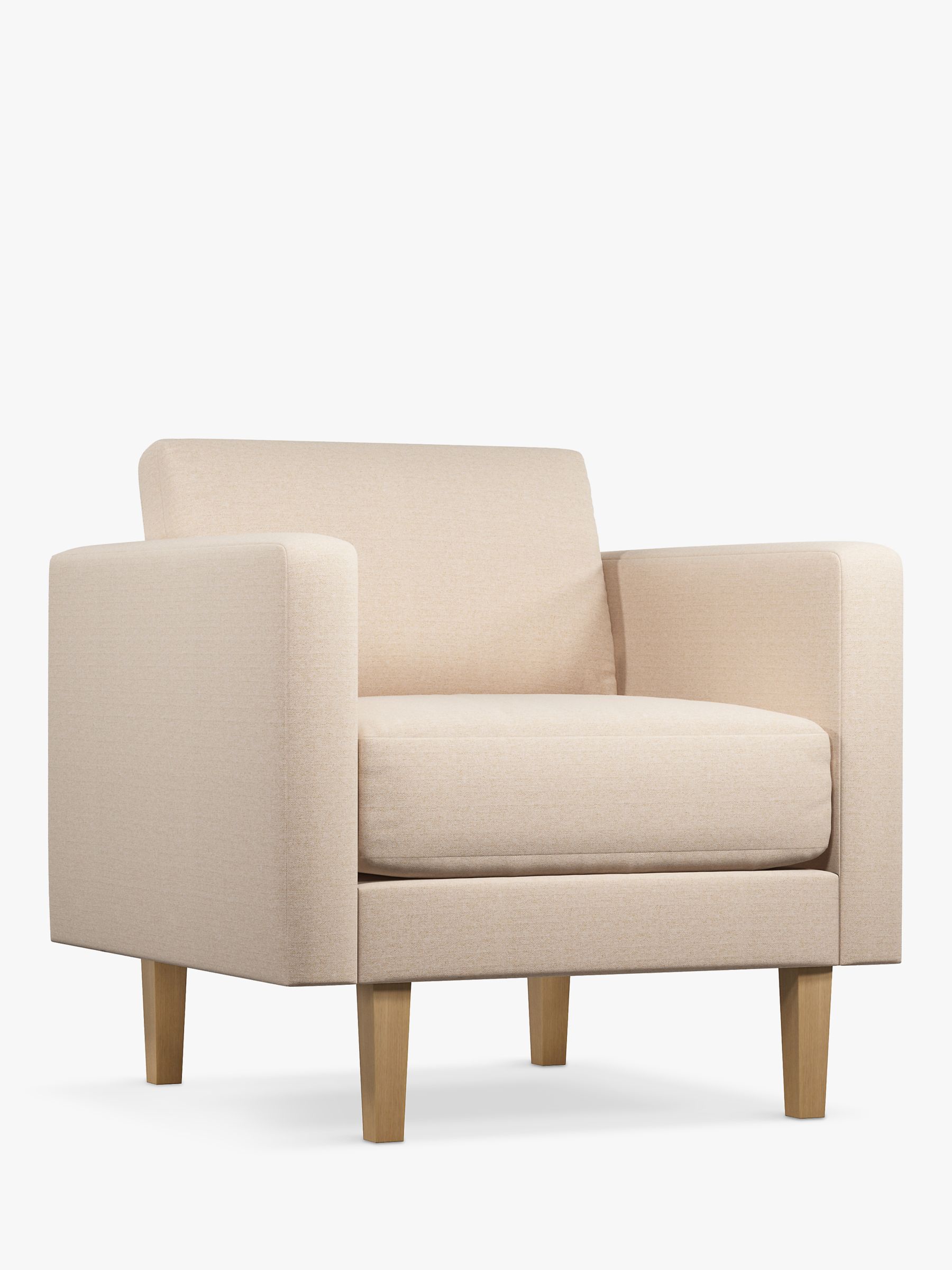 Eavis Range, John Lewis ANYDAY Eavis Armchair, Light Leg, Brushed Tweed Beige