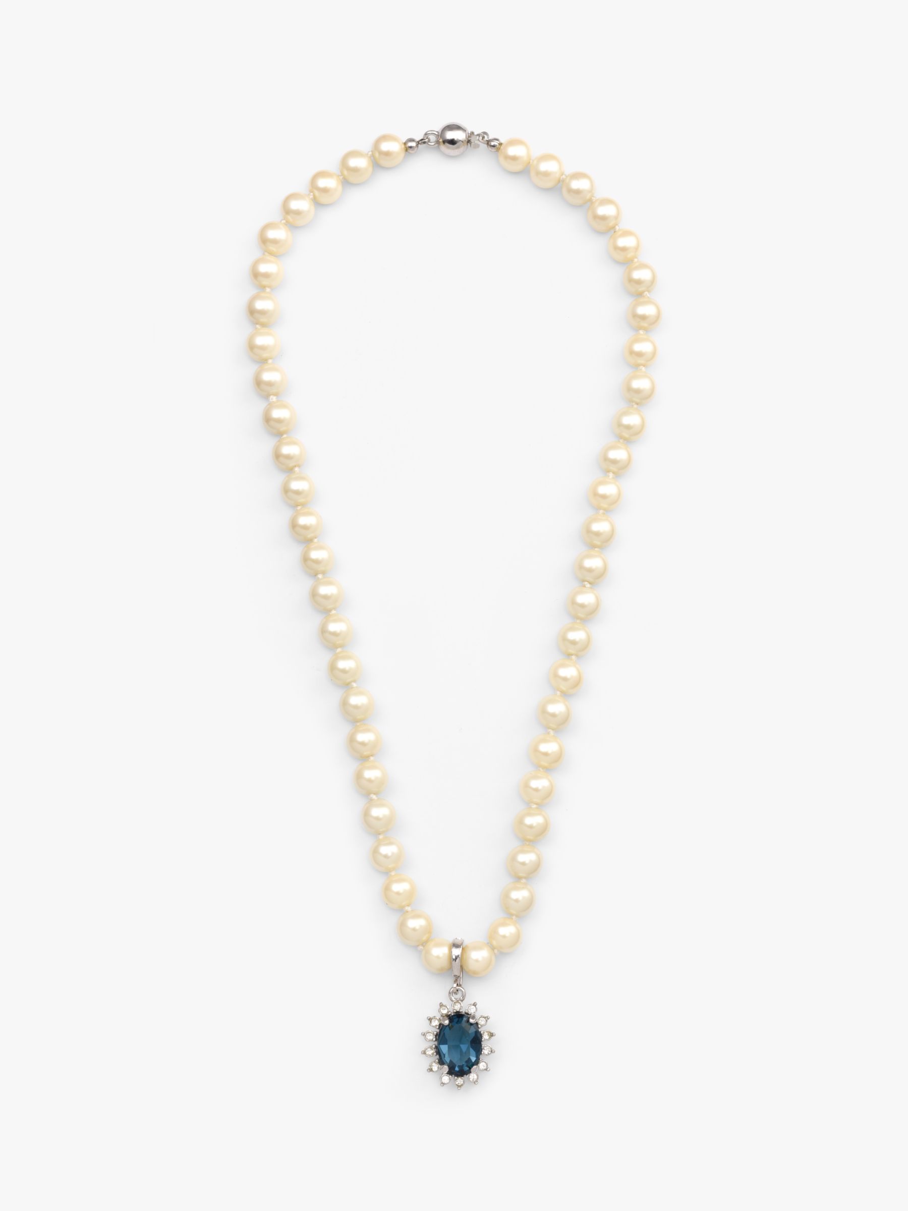 Buy Eclectica Vintage 22ct Gold Plated Faux Pearl and Swarovski Crystal Pendant Necklace, Dated Circa 1980s Online at johnlewis.com