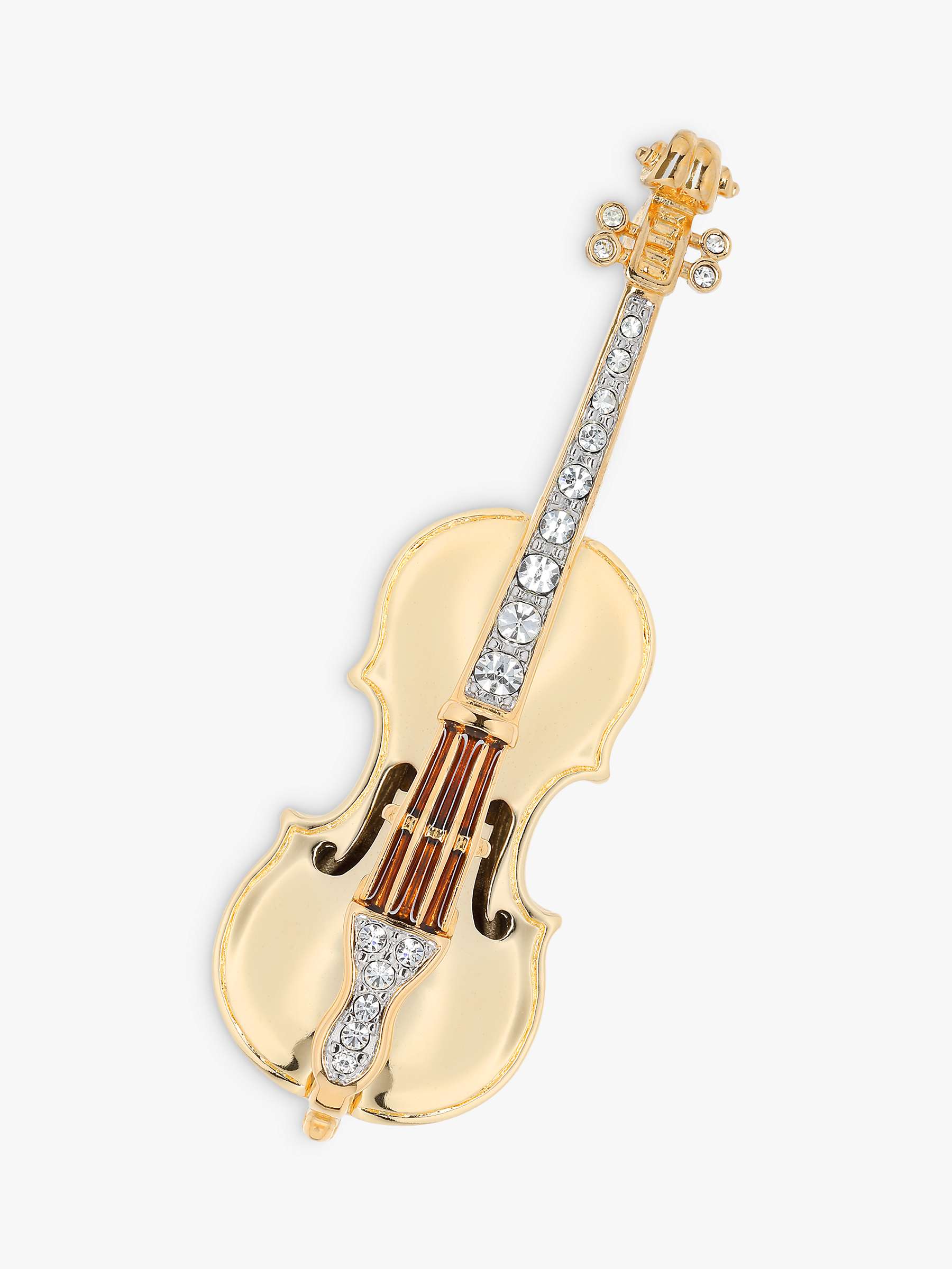 Buy Eclectica Vintage 22ct Gold Plated Swarovski Crystal Cello Brooch, Dated Circa 1980s Online at johnlewis.com