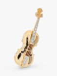 Eclectica Pre-Loved 22ct Gold Plated Swarovski Crystal Cello Brooch, Dated Circa 1980s