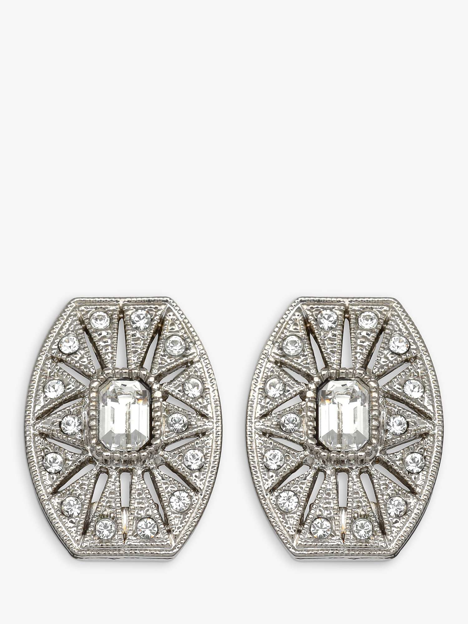 Buy Eclectica Vintage Art Deco Swarovski Crystal Clip-On Earrings, Dated Circa 1980s, Silver Online at johnlewis.com