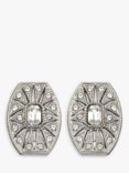 Eclectica Vintage Art Deco Swarovski Crystal Clip-On Earrings, Dated Circa 1980s, Silver