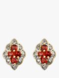 Eclectica Pre-Loved 18ct Gold Plated Garnets & Cubic Zirconias Earrings, Dated Circa 1980s