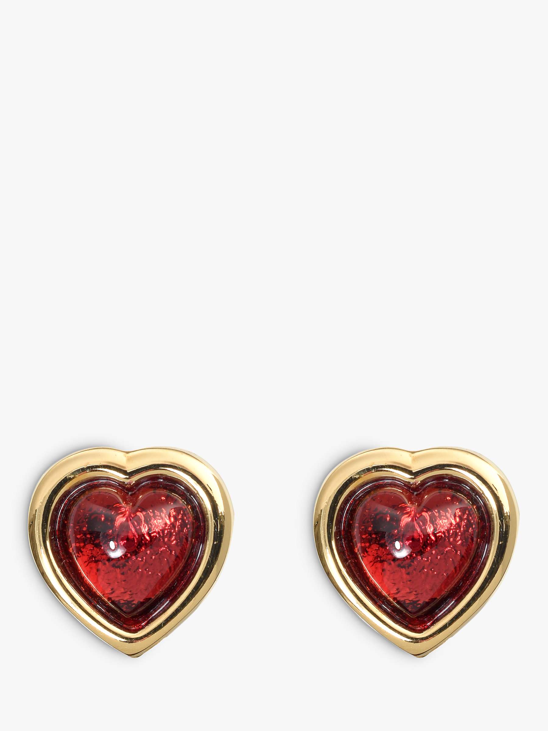 Buy Eclectica Vintage 22ct Gold Plated Heart Clip-On Earrings, Dated Circa 1980s Online at johnlewis.com