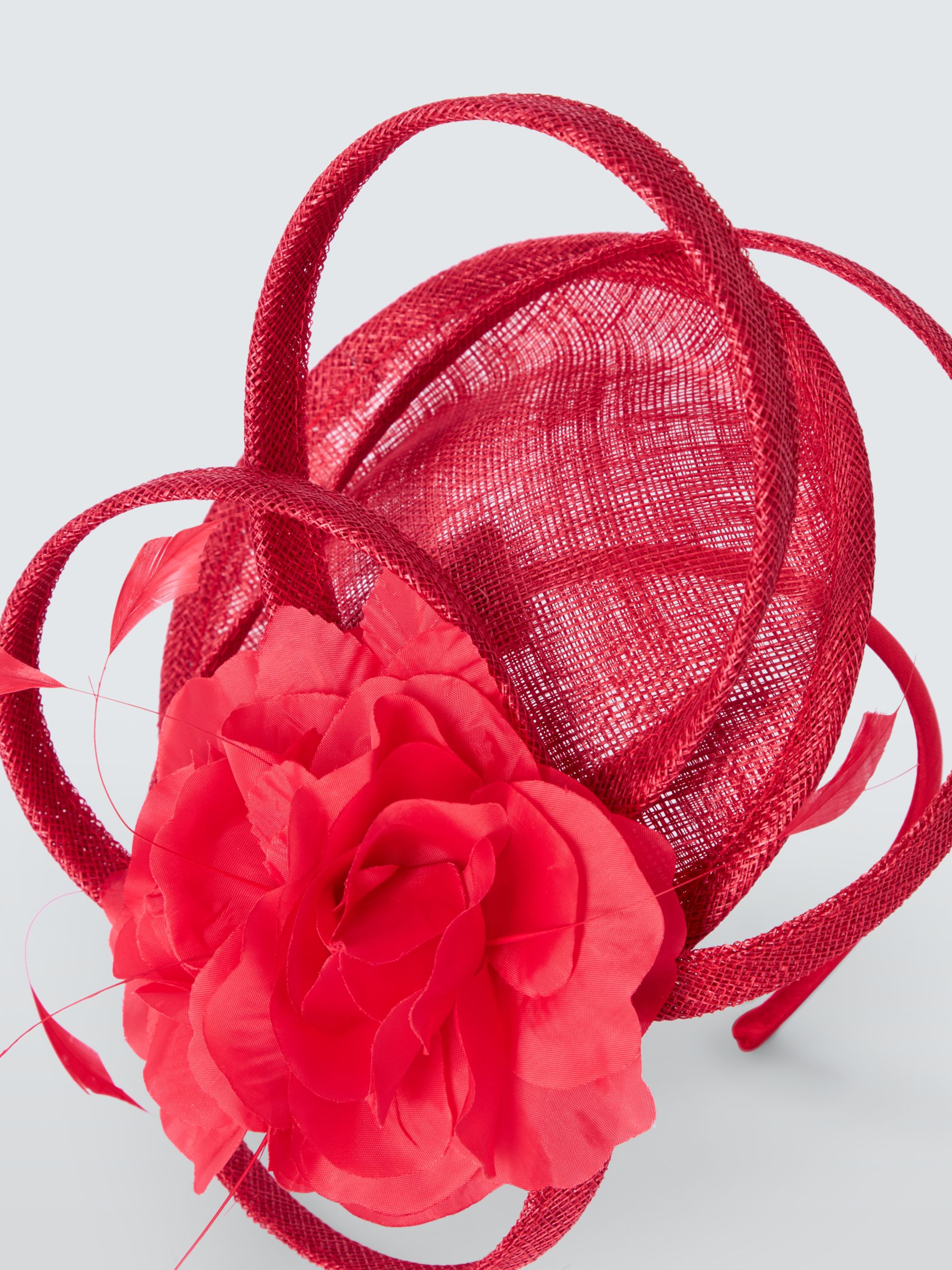 John Lewis Alyssa 3 Flower Corsage Fascinator, Tangerine