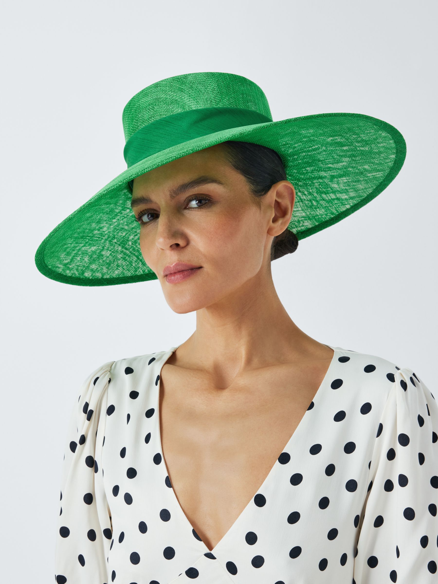 John Lewis Katy Boater Occasion Hat, Green