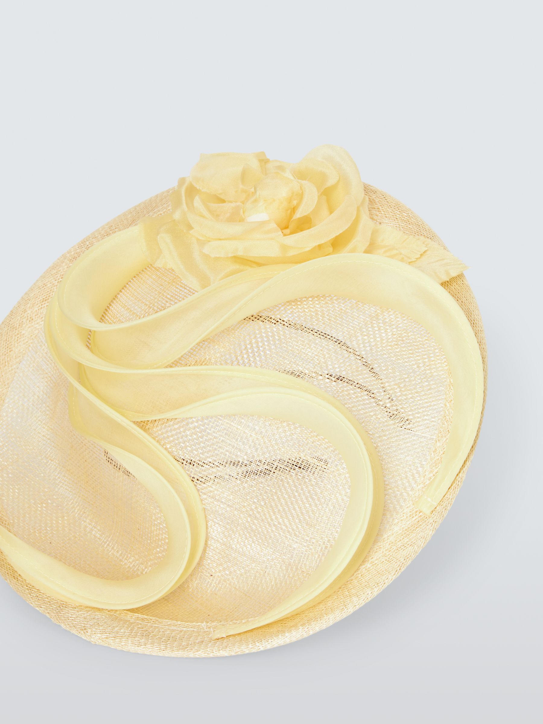 Whiteley Made in England Maeve Small Abaca Disc Occasion Hat, Yellow