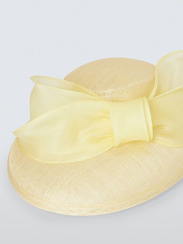 Whiteley Made in England Rhiannon Satin Bow Occasion Hat, Yellow