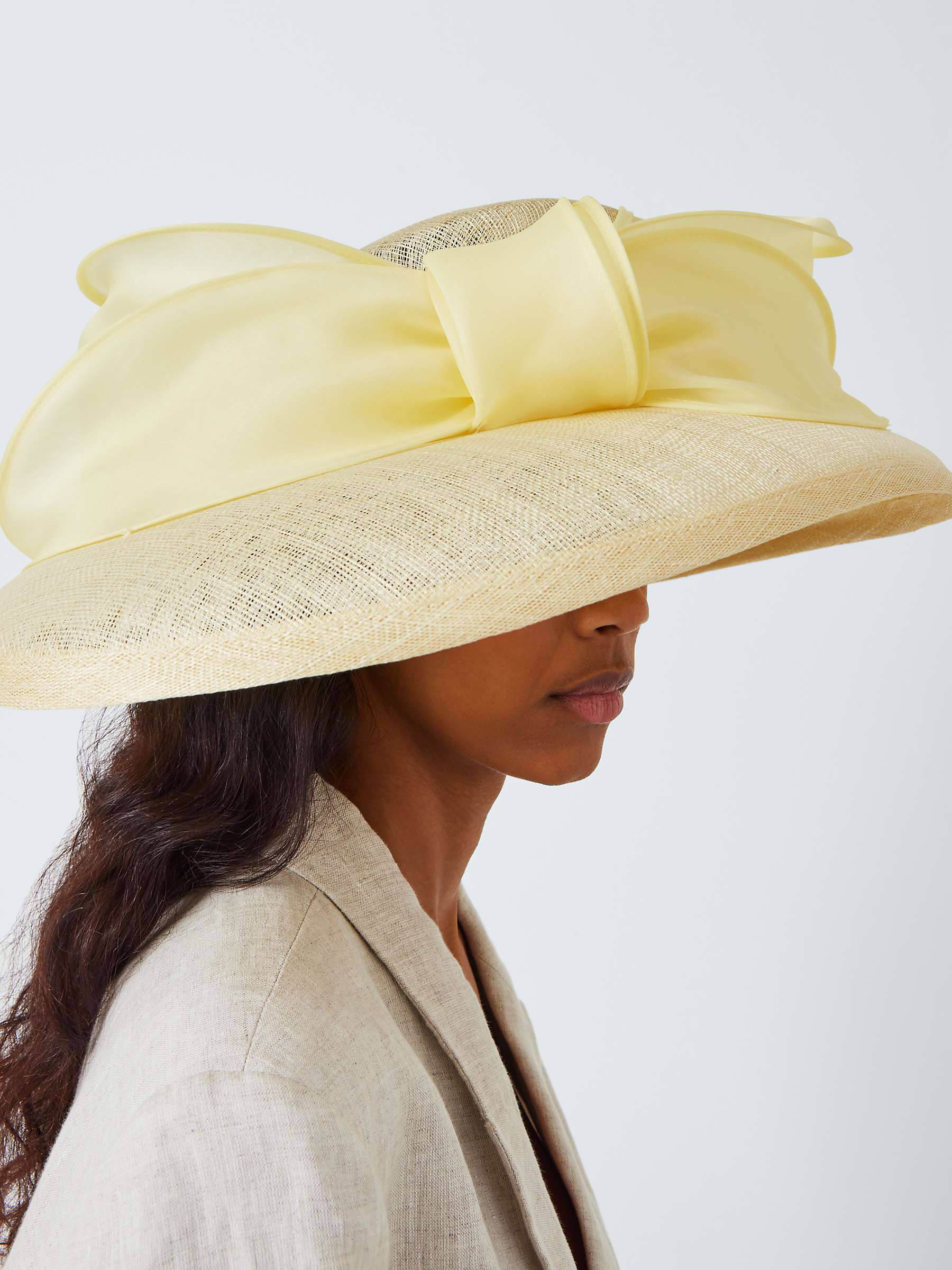 Buy Whiteley Made in England Rhiannon Satin Bow Occasion Hat, Yellow Online at johnlewis.com