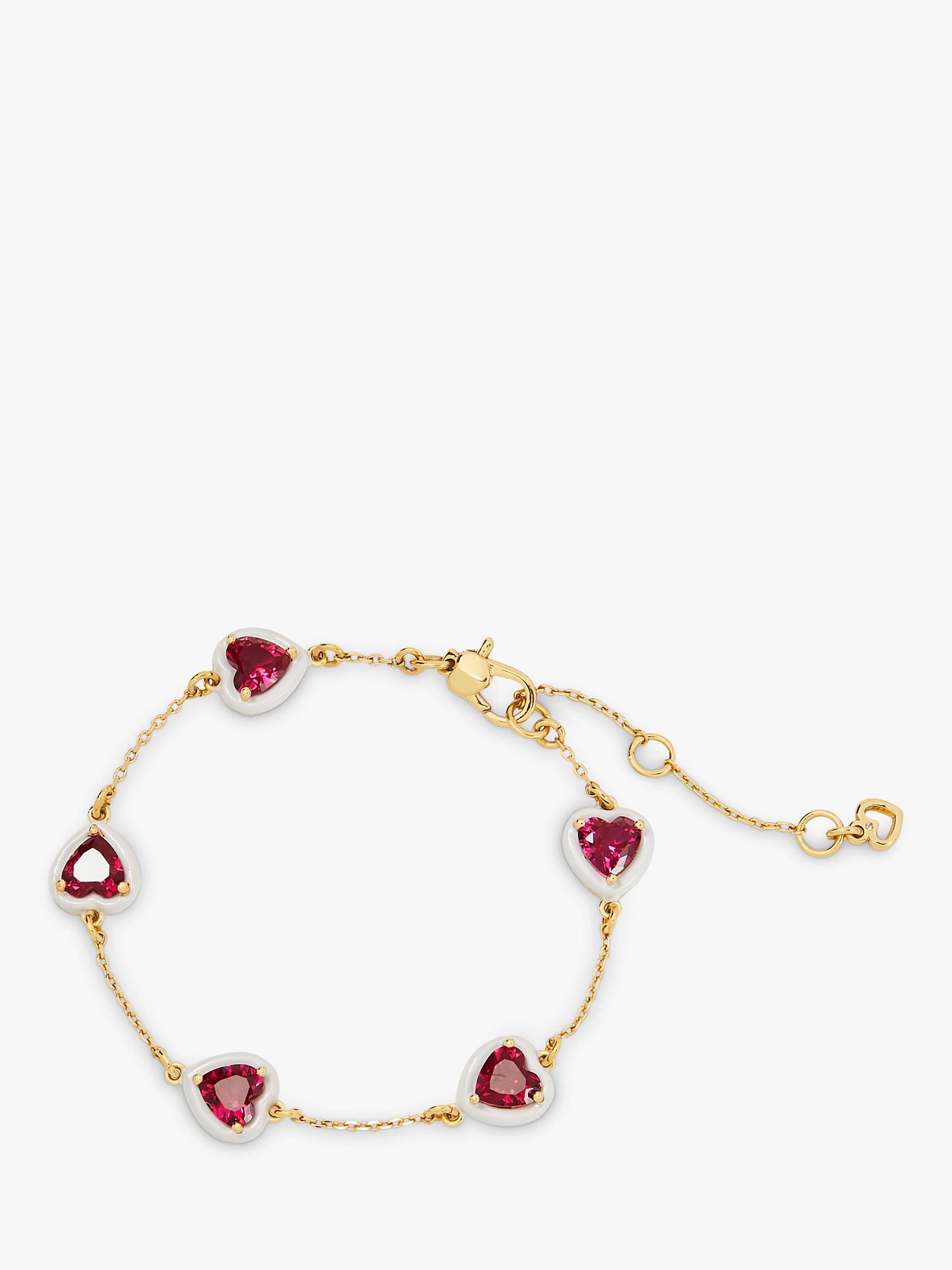 Buy kate spade new york Red Cubic Zirconia and Resin Heart Bracelet, Gold Online at johnlewis.com