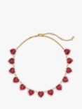 kate spade new york Crystal Heart Statement Necklace, Red/Multi