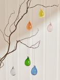 John Lewis Mini Glass Eggs Hanging Decoration, Pack of 6, Multi