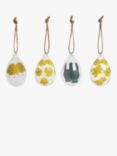 John Lewis Glass Hanging Eggs, Pack of 4